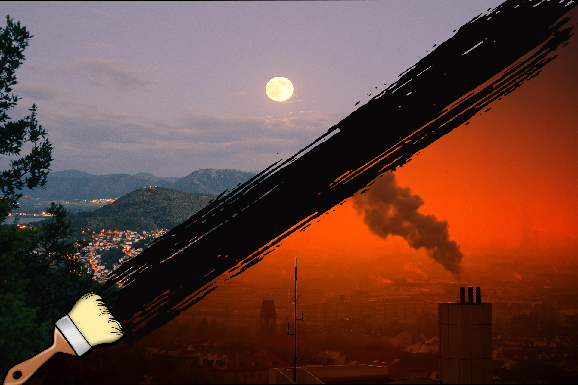 رنگ ضد آلودگی نما ساختمان های شهری